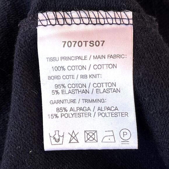 Carven Pullover Lightweight Sweatshirt Paw Print Sherpa Fleece Navy S Unisex - Picture 8 of 9